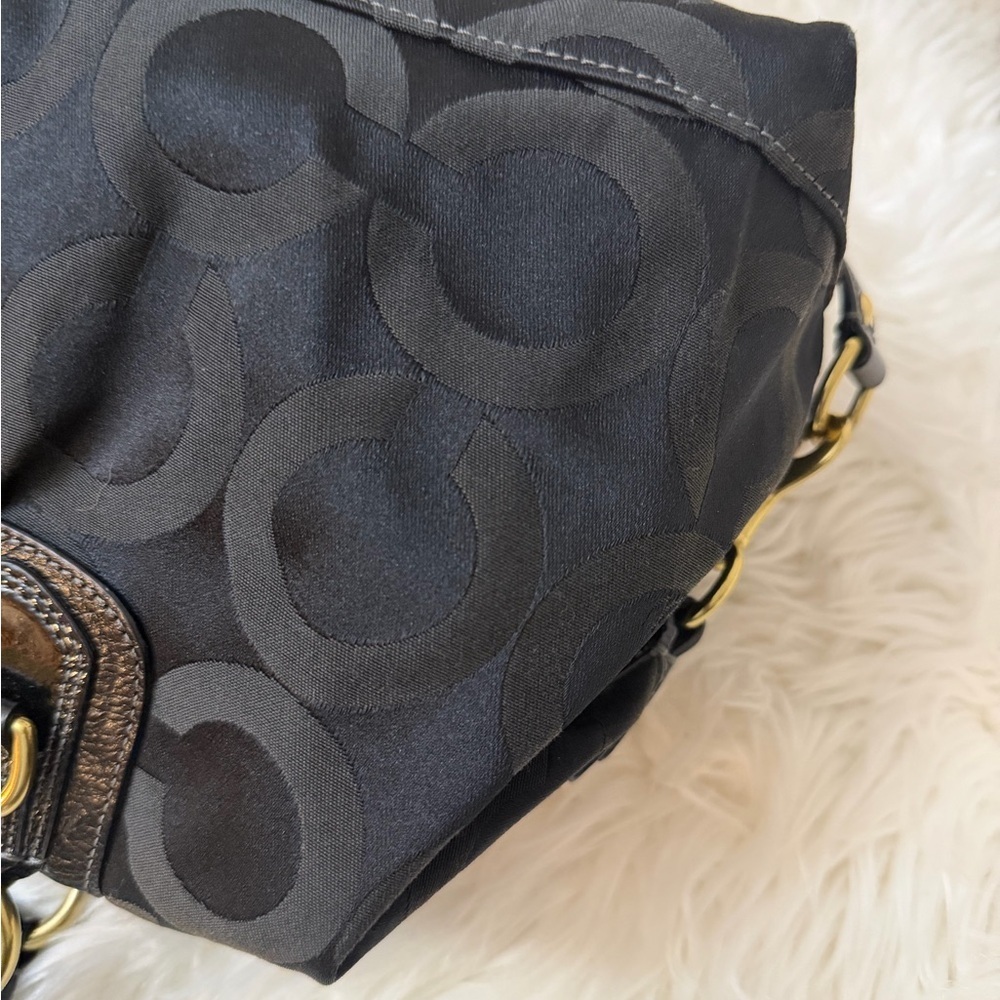 Vintage Coach Black Satchel with Gold Accents#12943 - Picture 11 of 14